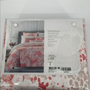 Sky King size comforter cover set pillow sham Sunset Blossoms cotton floral new